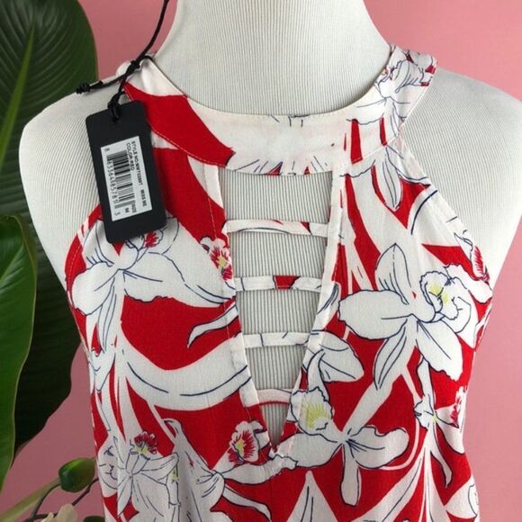 Miss Me Tropical Floral Orchid Halter Tank Top NWT - Picture 5 of 9